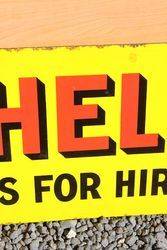 Shell Cars For Hire Enamel Advertising Sign