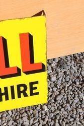 Shell Cars For Hire Enamel Advertising Sign