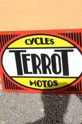 Terrot Cycles and Motors Double Sided Enamel Sign