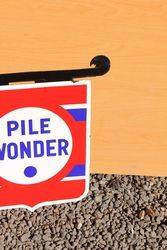 Pile Wonder Enamel Post Mount Sign