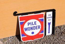 Pile Wonder Enamel Post Mount Sign