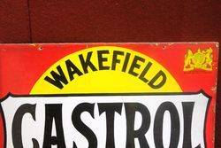 Castrol Wakefield Bowtie Enamel Post Mount Sign