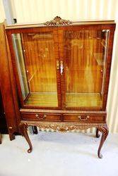 1950s Mahogany 2 Door Display Cabinet