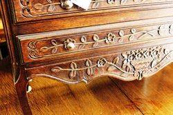 19th Century Highleg 4 Drawer Carved Commode