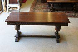 C20th Carved Oak Coffee Table.#