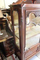 Late Victorian 2 Door Carved Mahogany Display Cabinet C1900