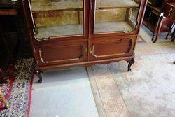 Late Victorian 2 Door Carved Mahogany Display Cabinet C1900