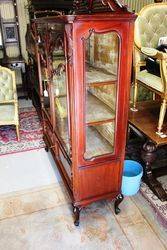 Late Victorian 2 Door Carved Mahogany Display Cabinet C1900