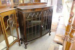 Quality 2 Door Mahogany Display Cabinet English C1920