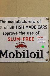Rare Mobil Gargoyle Slum Free Enamel Sign 