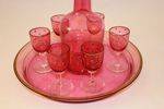 8 pce Ruby Glass Liquer Set 