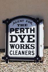 Agent For Perth Dyes Enamel Post Mount Advertising Sign