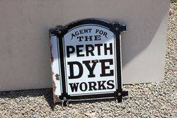 Agent For Perth Dyes Enamel Post Mount Advertising Sign