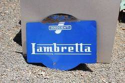 Lambretta Double Sided Enamel Advertising Sign.#