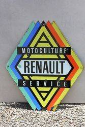 Renault Service Double Sided Enamel Advertising Sign.#