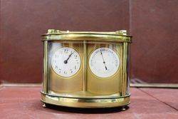 Early 20th Century Dual Carriage Clock-Barometer 