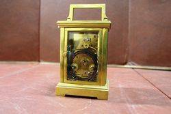 Late 19th Century Brass Carriage Clock With Striking Movement 