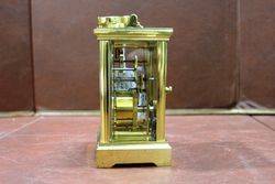 20th Century Fema 11 Jewels London Brass Cariage Clock 