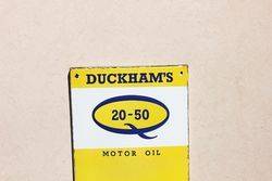 Duckhams Enamel Advertising Thermometer Sign