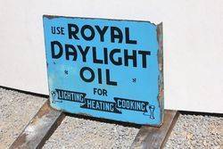 Royal Daylight Lamp Oil Double Sided Post Mount Enamel Sign.#