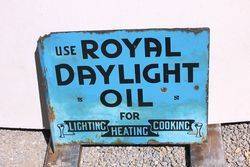 Royal Daylight Lamp Oil Double Sided Post Mount Enamel Sign