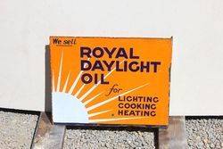 Royal Daylight Lamp Oil Double Sided Post Mount Enamel Sign.#