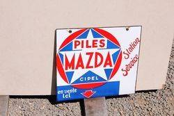 Mazda Service Near Mint Double Sided Enamel Sign.#