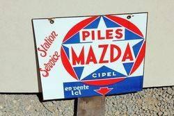 Mazda Service Near Mint Double Sided Enamel Sign