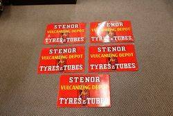 Near Mint Stenor Tyres and tubes Tin Advertising Signs.#