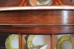 Edwardian Bowfronted Inlaid Mahogany Display Cabinet c 1910