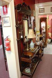 Late Victorian Mirror Backed Walnut Hallstand