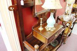 Late Victorian Mirror Backed Walnut Hallstand