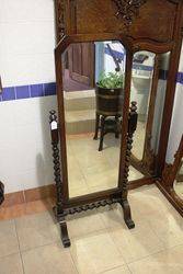 Oak Barley Twist Cheval Mirror C1920