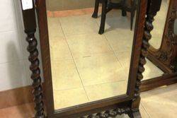 Oak Barley Twist Cheval Mirror C1920