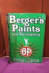 Bergers Paints Double Sided Post Mount Enamel Advertising Sign