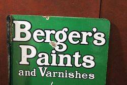 Bergers Paints Double Sided Post Mount Enamel Advertising Sign