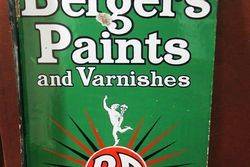 Bergers Paints Double Sided Post Mount Enamel Advertising Sign