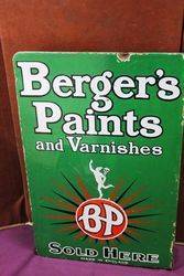 Bergers Paints Double Sided Post Mount Enamel Advertising Sign