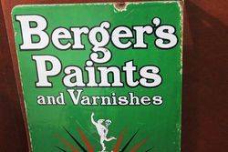 Bergers Paints Double Sided Post Mount Enamel Advertising Sign