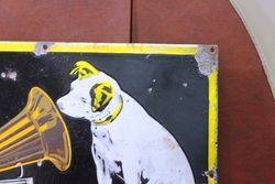 His Masters Voice Enamel Advertising Sign