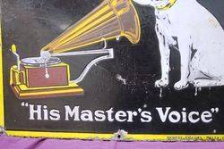 His Masters Voice Enamel Advertising Sign