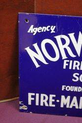 Norwich Union Insurance Agency Enamel Advertising Sign