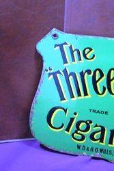 Three Castles Cigarettes Double Sided Enamel Advertising Sign