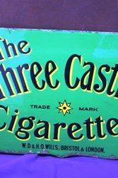Three Castles Cigarettes Double Sided Enamel Advertising Sign