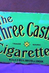 Three Castles Cigarettes Double Sided Enamel Advertising Sign