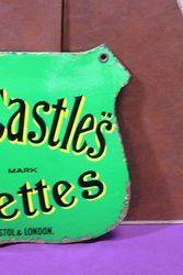 Three Castles Cigarettes Double Sided Enamel Advertising Sign