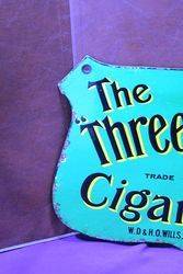 Three Castles Cigarettes Double Sided Enamel Advertising Sign