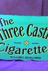 Three Castles Cigarettes Double Sided Enamel Advertising Sign