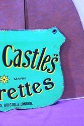 Three Castles Cigarettes Double Sided Enamel Advertising Sign