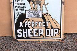 Lovely And Rare Coopers Sheep Dip Enamel Advertising Sign 